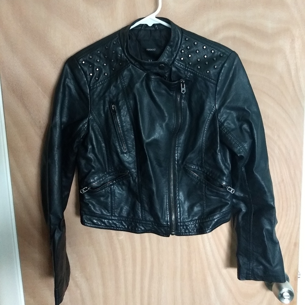 Black leather jacket